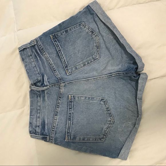 High waisted cuffed denim shorts - Picture 4 of 5